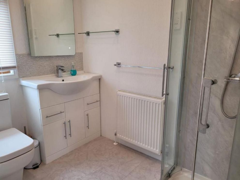 Fell Side Lodge at Bowland Fell Holiday Park in Skpton, North Yorkshire - 3 bedroom holiday lodge with WiFi and wood burning stove.  Park facilities - indoor swimming pool, bar and restaurant