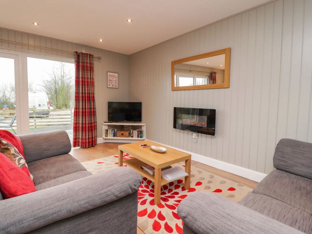 Holly Lodge at Woodfold Lodges, Goosnargh, Lancashire - pet friendly, holiday lodge with WiFi and barbecue in Forest of Bowland AONB