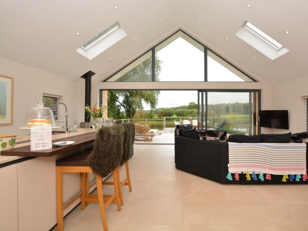 Riverside Fishing Lodge in Balderstone for rent with hot tub, fire pit and woodburner