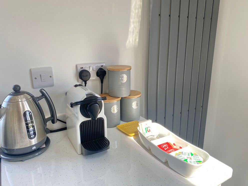 The Lake House coffee machine at Docker Holiday Park 