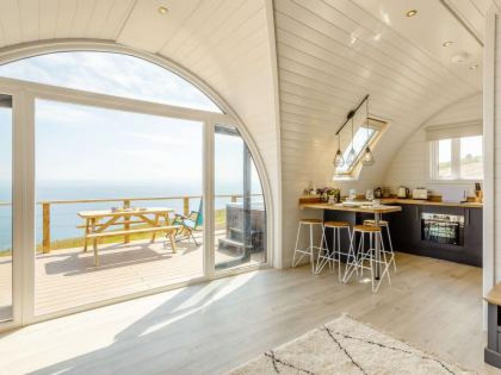 Castlecraig Seaview Cabins in Nigg - pet friendly for rent with hot tub and woodburner