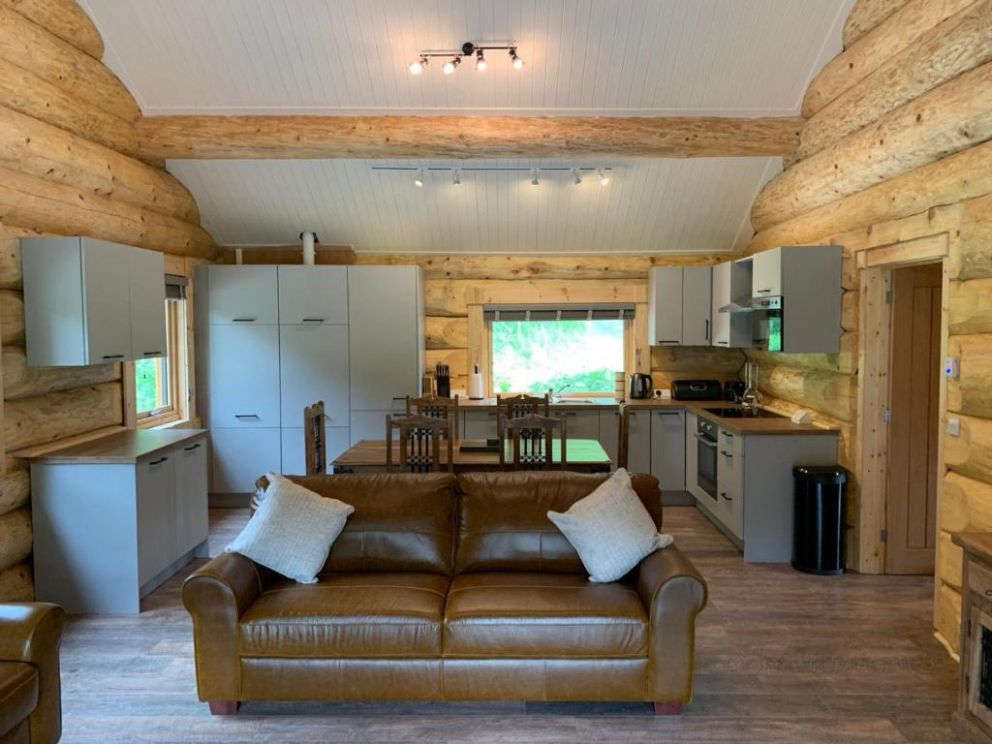 Ewes Water Log Cabins, Langholm, Dumfries & Galloway - wheelchair accessible, pet friendly with wood burner and barbeque in Scotland