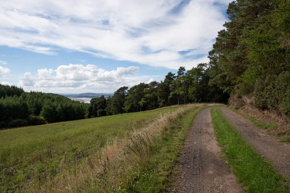 Hillside hot tub cabin with River Tay views