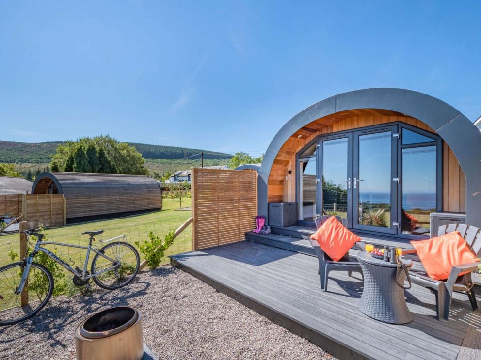 Ravens Gully Arran, Corriegills, Isle of Arran - glamping pods close to the beach with fabulous views, pet friendly pods available