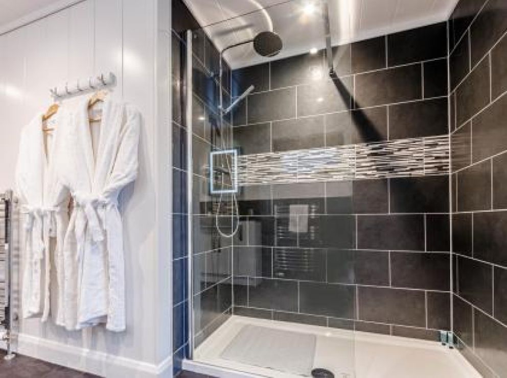 Romantic Hot Tub Lodges at Rascarrel Bay - pet friendly lodges for rent, with hot tub on the sea shore