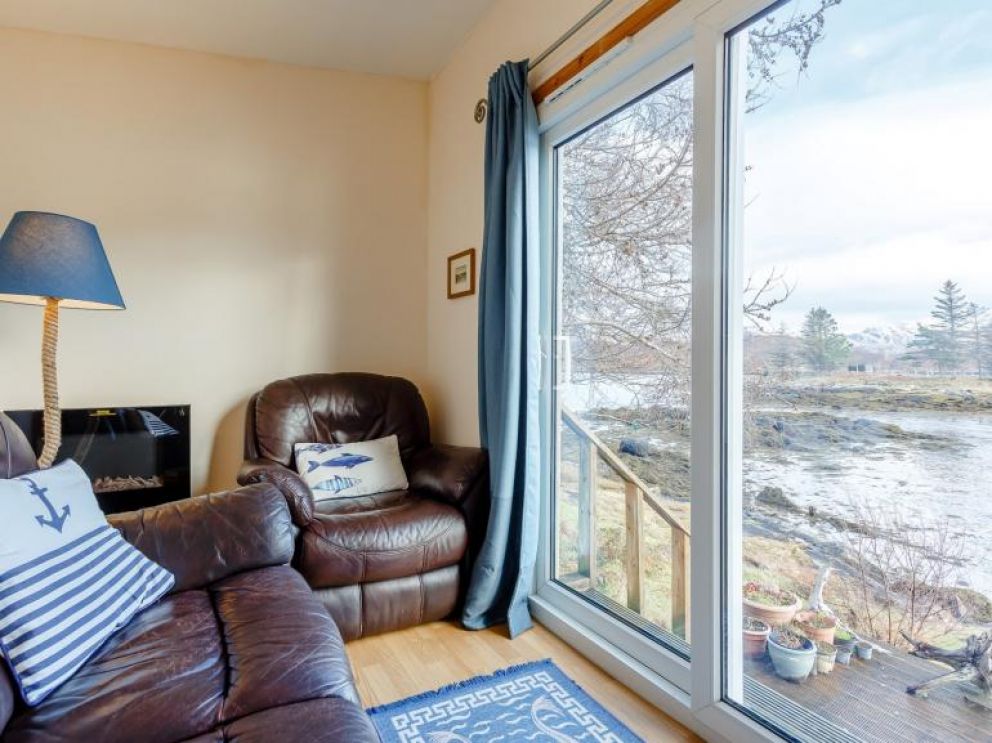 Secluded Fishing Cabin in Badachro - for rent with hot tub and stunning views of the north west Highland sea