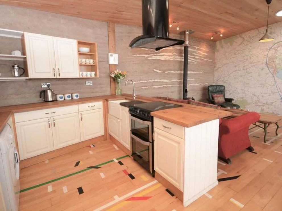 The Loch Leven Earth Ship, Perth and Kinross - pet friendly, quirky holiday lodge, in Scotland with hot tub and wood burning stove on a working farm