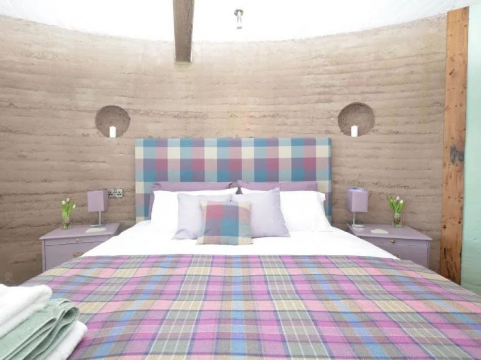 The Loch Leven Earth Ship, Perth and Kinross - pet friendly, quirky holiday lodge, in Scotland with hot tub and wood burning stove on a working farm