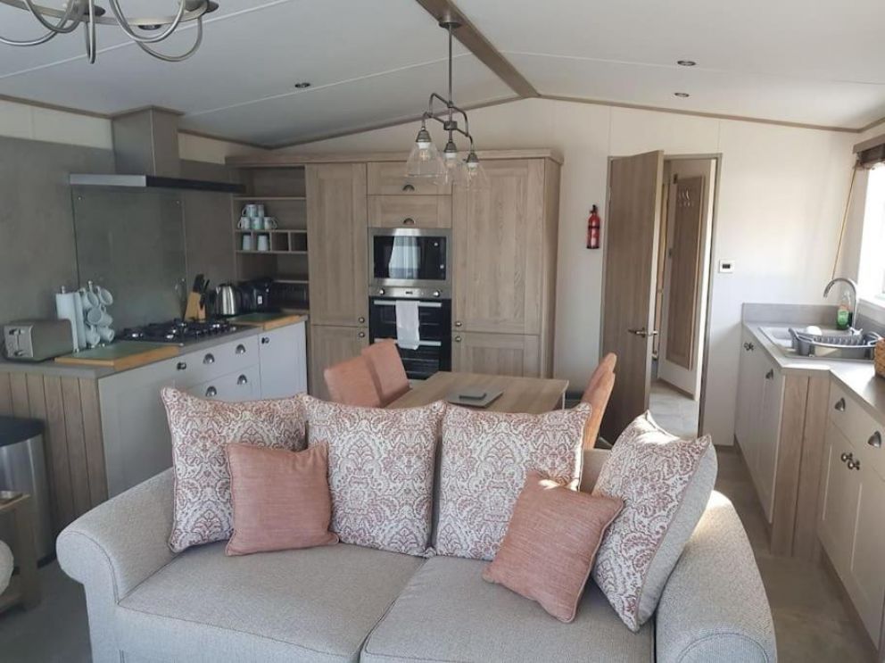 Culver View Lodge at Whitecliff Bay Holiday Park, Bembridge, Isle of Wight - holiday home for rent with decking and garden, close to the beach