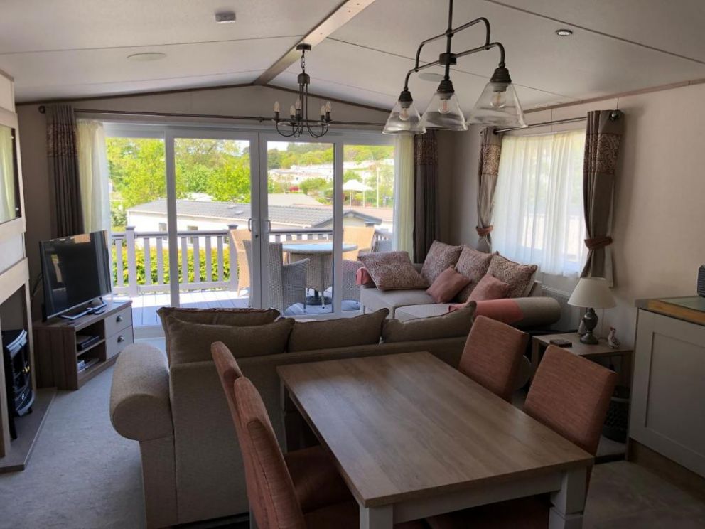 Culver View Lodge at Whitecliff Bay Holiday Park, Bembridge, Isle of Wight - holiday home for rent with decking and garden, close to the beach