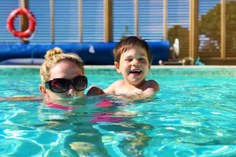 Meadow Lakes Holiday Park Cornwall outdoor swimming pool