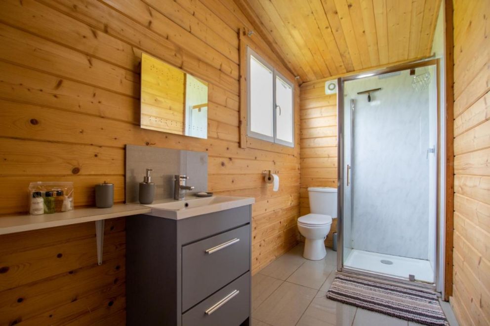 Rural Log Cabin in Slindon - pet friendly accommodation, with hot tub and fishing lake