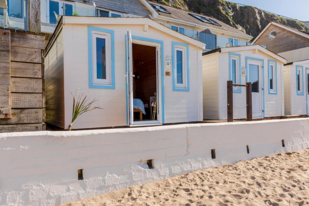 Tolcarne Beach Cabins - on the beach in Newquay, Cornwall. Private beach and restaurant on site