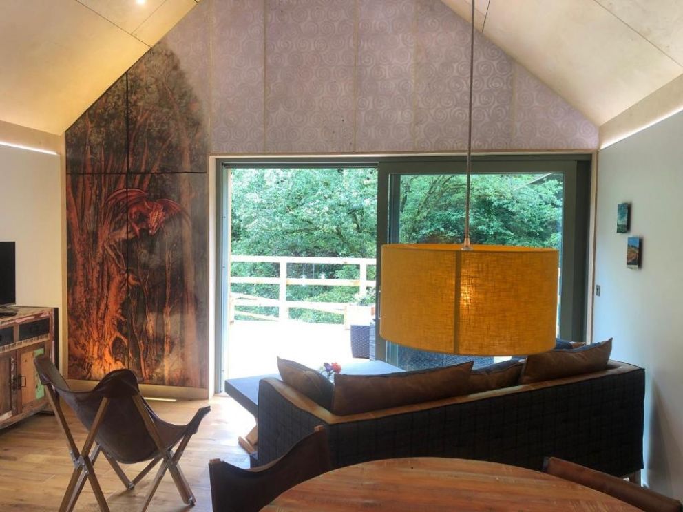 Brecon View Eco Village, Carmarthenshire, Wales - eco-friendly holiday lodge with hot tub and sauna, close to Brecon Beacons. Pet friendly.