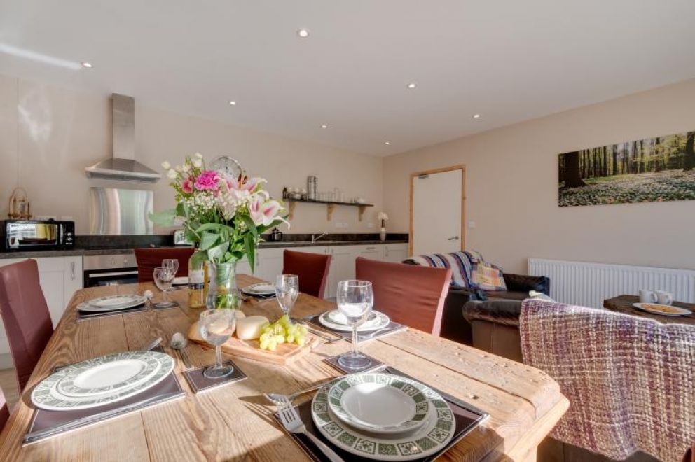 MotoCamp Wales - pet friendly lodge for rent in countryside location with woodland walks