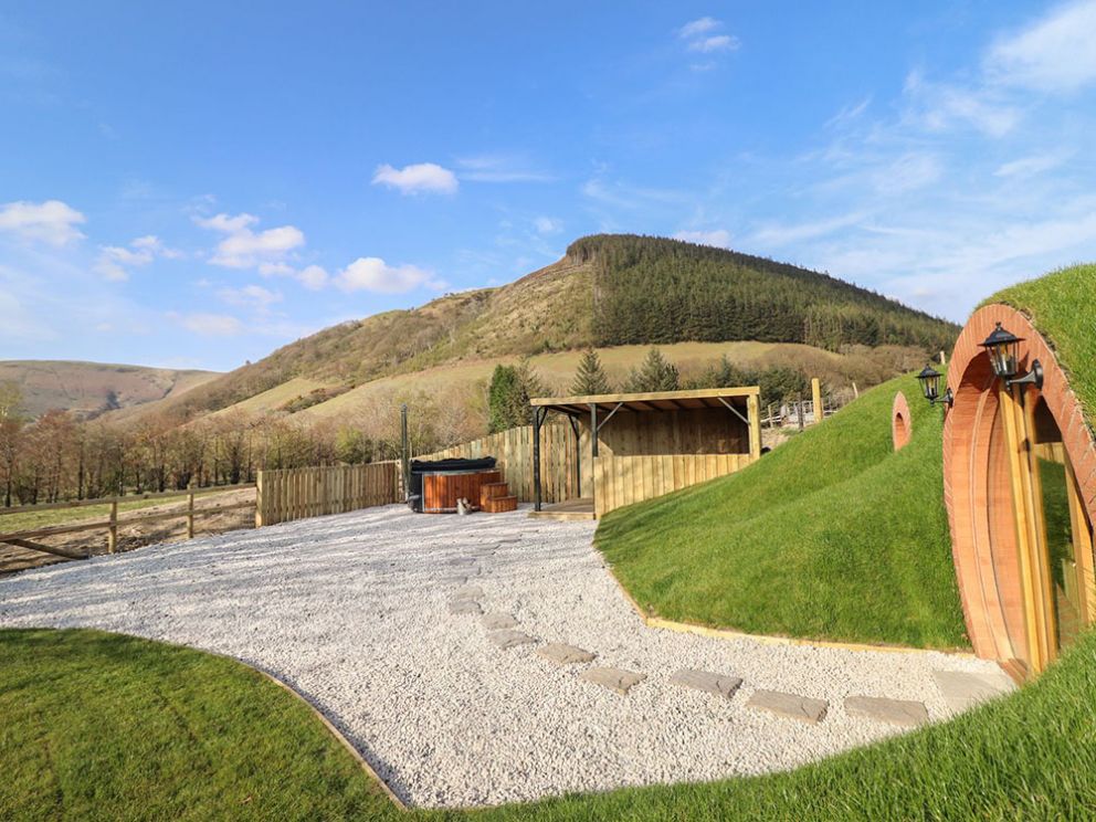 The Hobbit Huts in Wales with hot tub